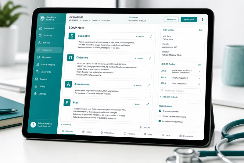 Modul rekam medis SOAP di tablet