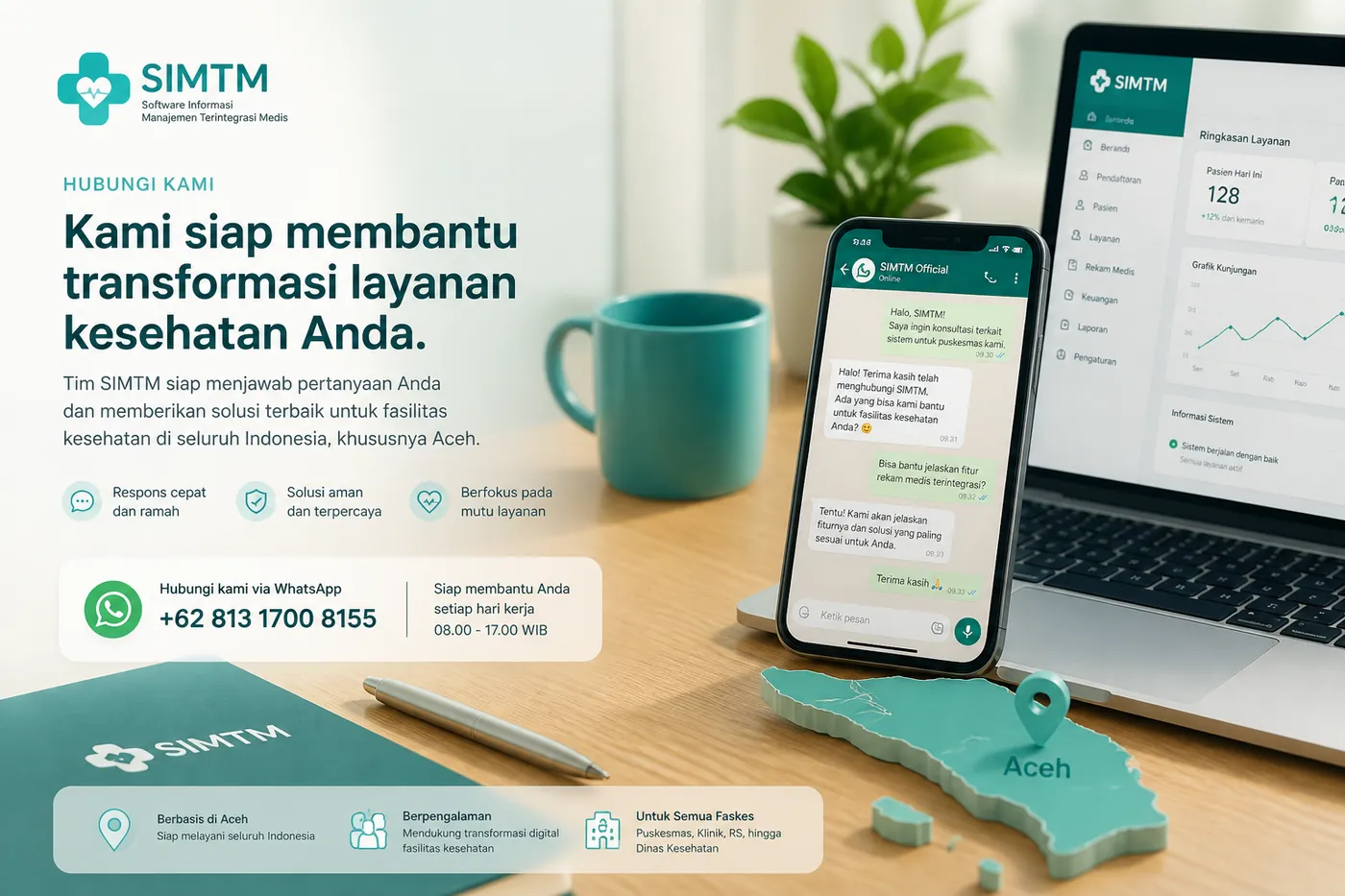 Ilustrasi konsultasi SIMTM via WhatsApp dan email