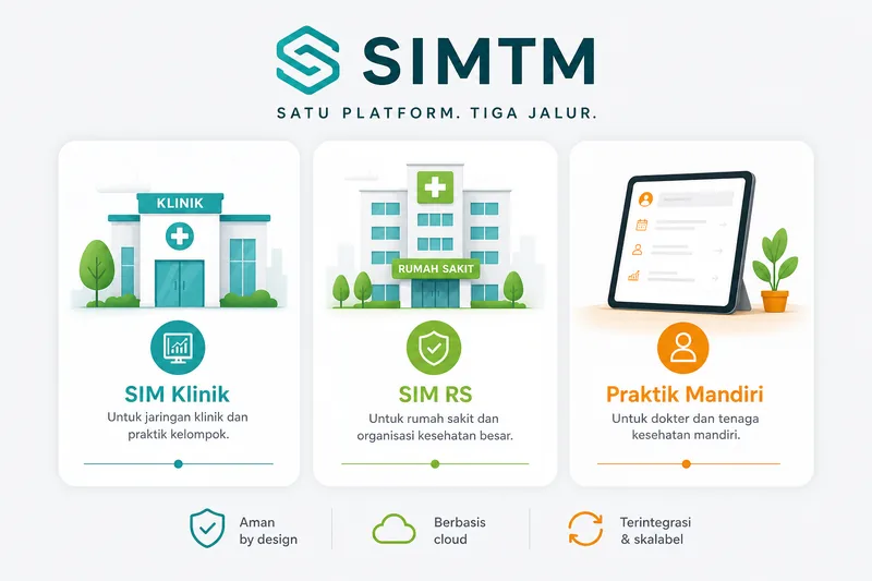 Tiga jalur produk SIMTM: klinik, rumah sakit, praktik mandiri